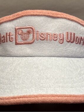 Disney White and Light Pink Terry Cloth Visor